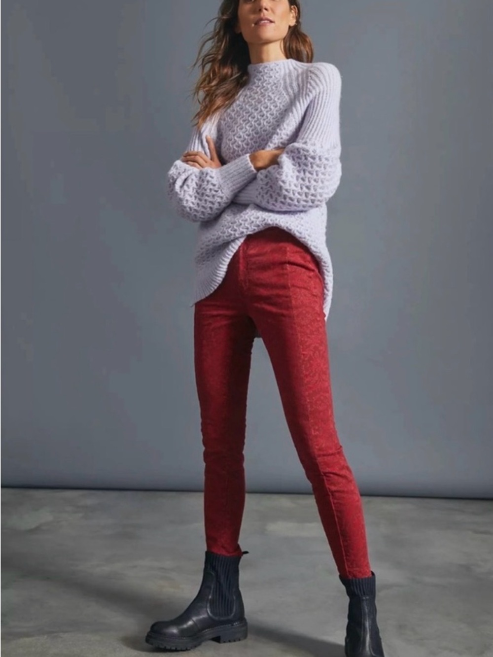 Anthropologie Pilero Flocked High-Rise Leggings/Pants SZ 16 plus